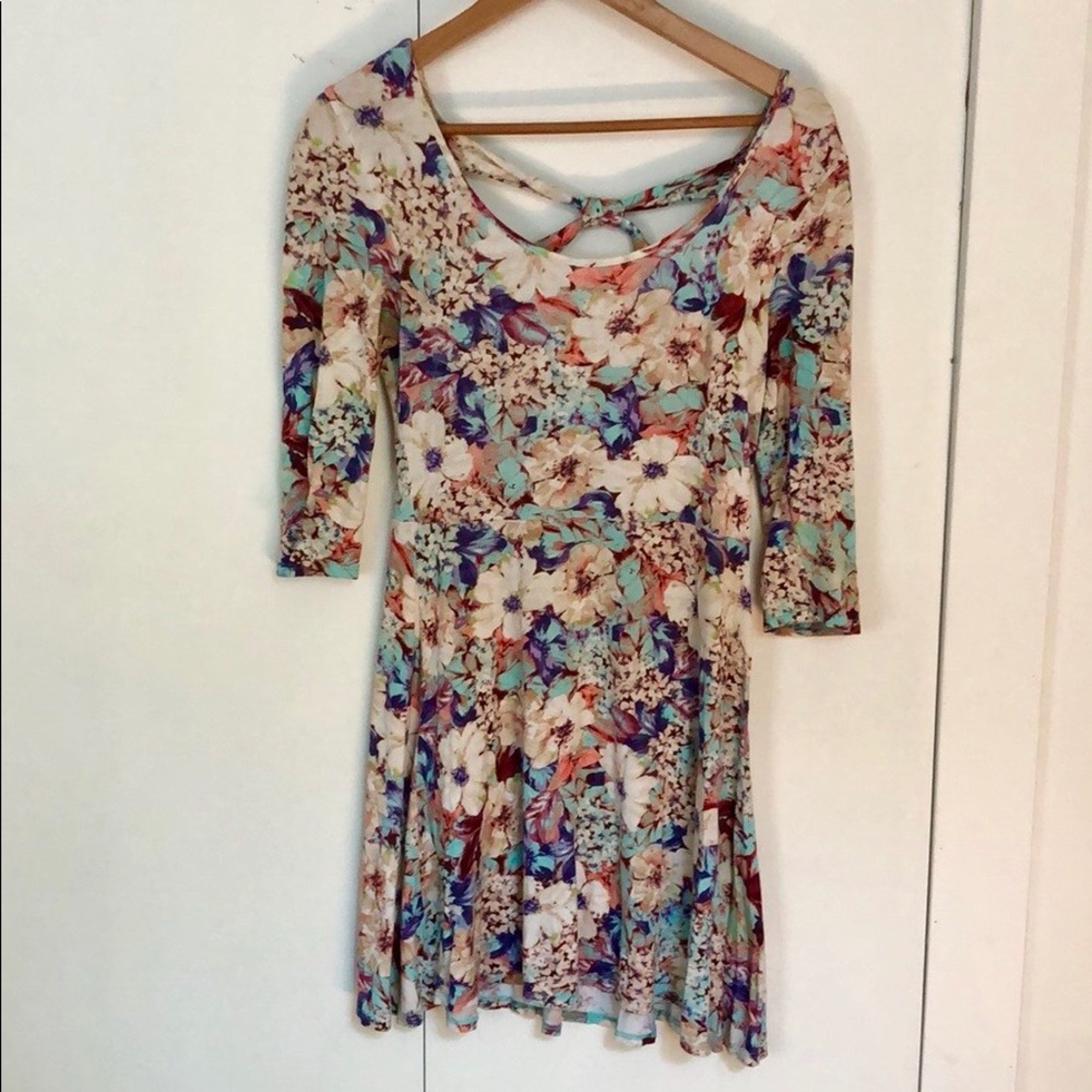 Vintage Floral Print Dress